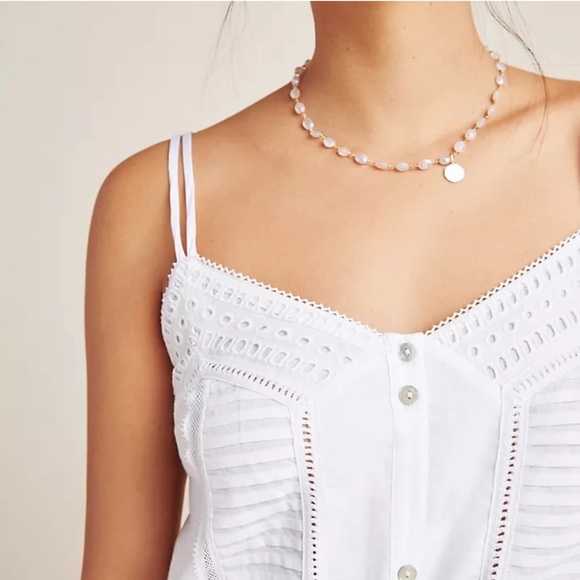 Anthropologie Tiny Natasha White Tie Tank Top XL - Picture 2 of 7